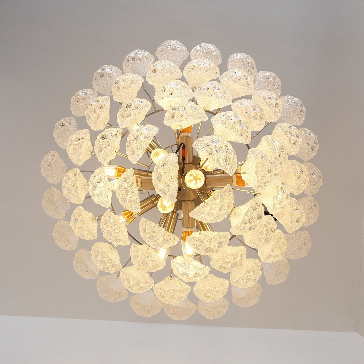 Dareva Lustre Transparent Murano Verre Goutte Rosée Superposé