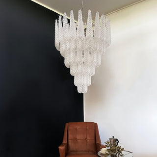 Aurora Lustre Transparent Murano Verre Goutte Rosée Superposé
