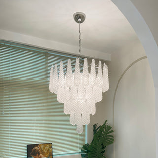 Aurora Lustre Transparent Murano Verre Goutte Rosée Superposé