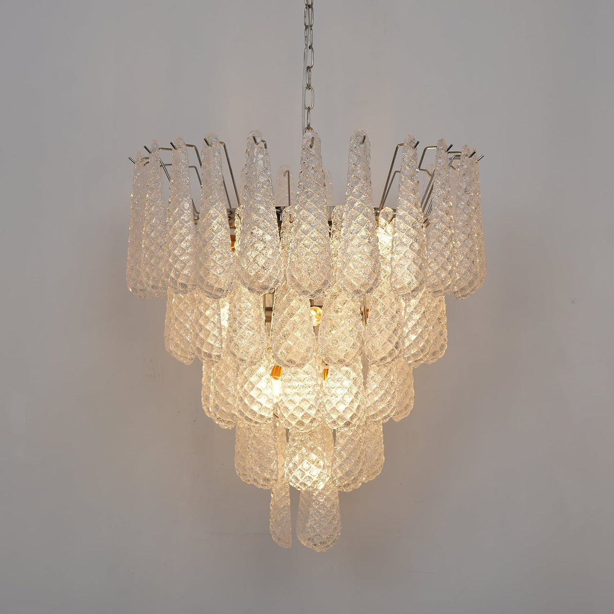 Lioralella Lustre Gouttes Claires Verre de Murano Cascade Diamant