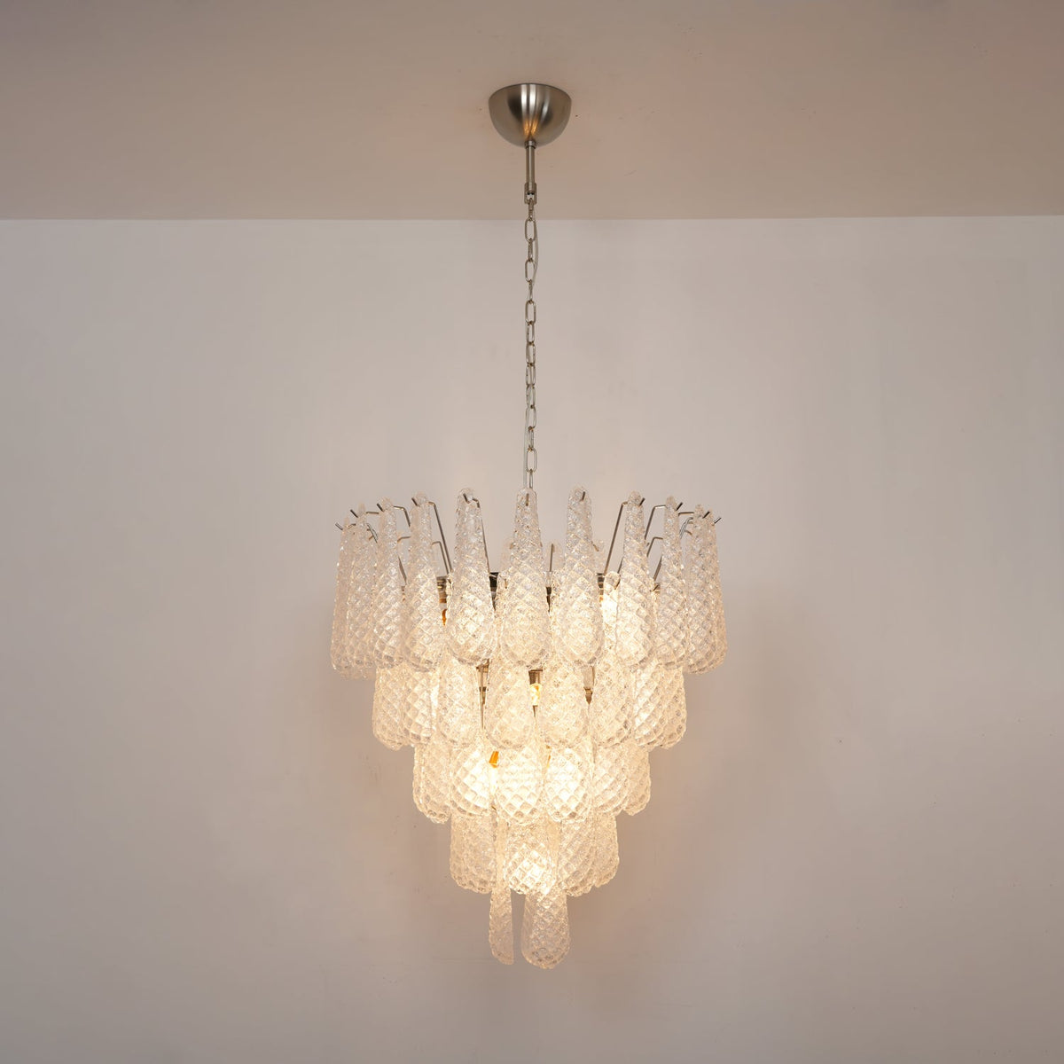 Lucien Lustre Gouttes Transparentes en Verre de Murano.