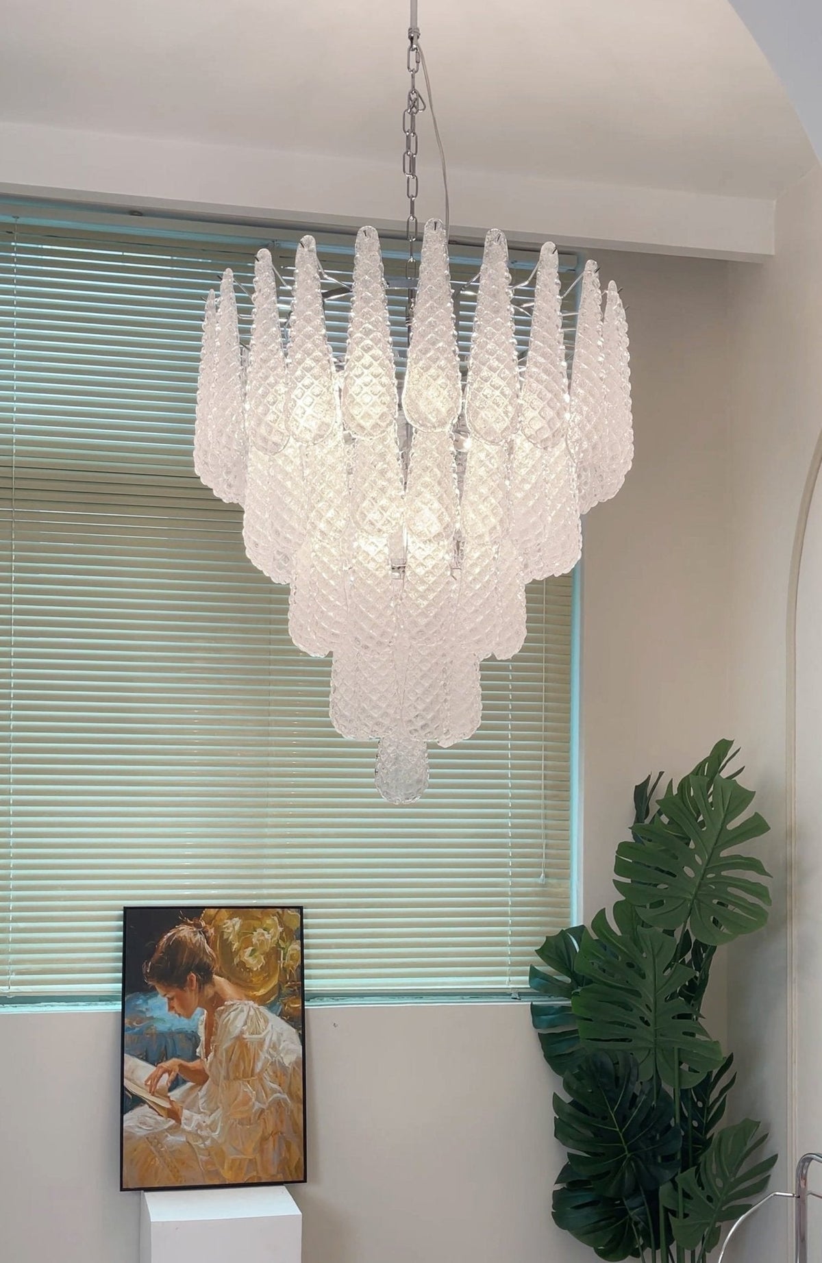 Lucien Lustre Gouttes Transparentes en Verre de Murano.