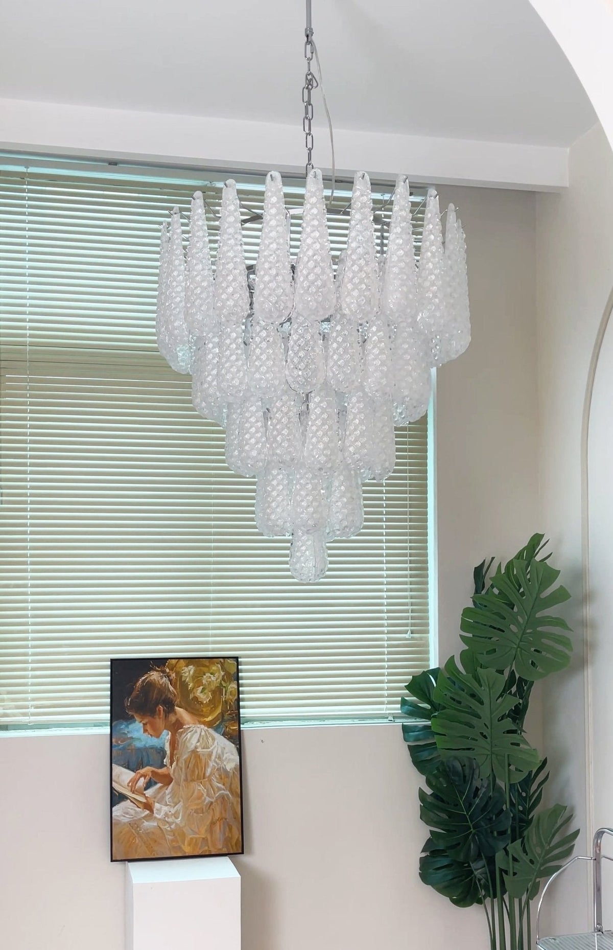 Lucien Lustre Gouttes Transparentes en Verre de Murano.