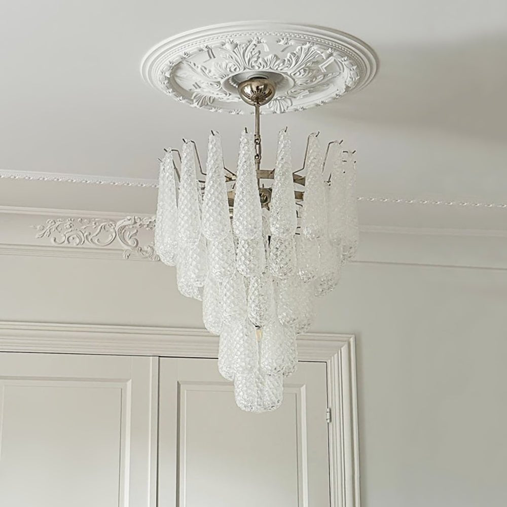 Lucien Lustre Gouttes Transparentes en Verre de Murano.