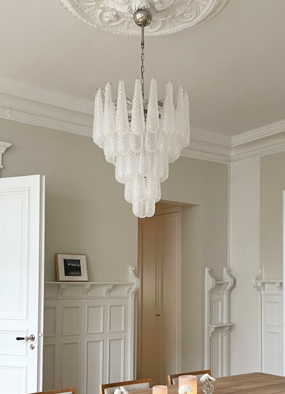 Lioralella Lustre Gouttes Claires Verre de Murano Cascade Diamant