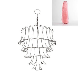 Aurora Lustre Pétales en Verre de Murano Vintage-Luire