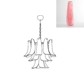 Aurora Lustre Pétales en Verre de Murano Vintage-Luire