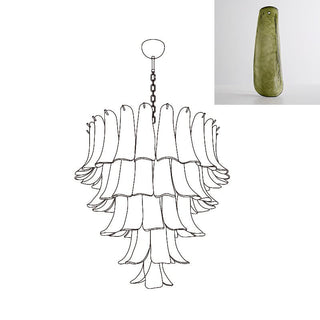 Aurora Lustre Pétales en Verre de Murano Vintage-Luire