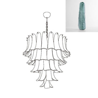 Aurora Lustre Pétales en Verre de Murano Vintage-Luire