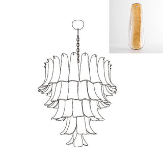 Aurora Lustre Pétales en Verre de Murano Vintage-Luire