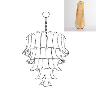 Aurora Lustre Pétales en Verre de Murano Vintage-Luire