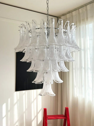 Aurora Lustre Pétale en Verre Murano Transparent Vintage