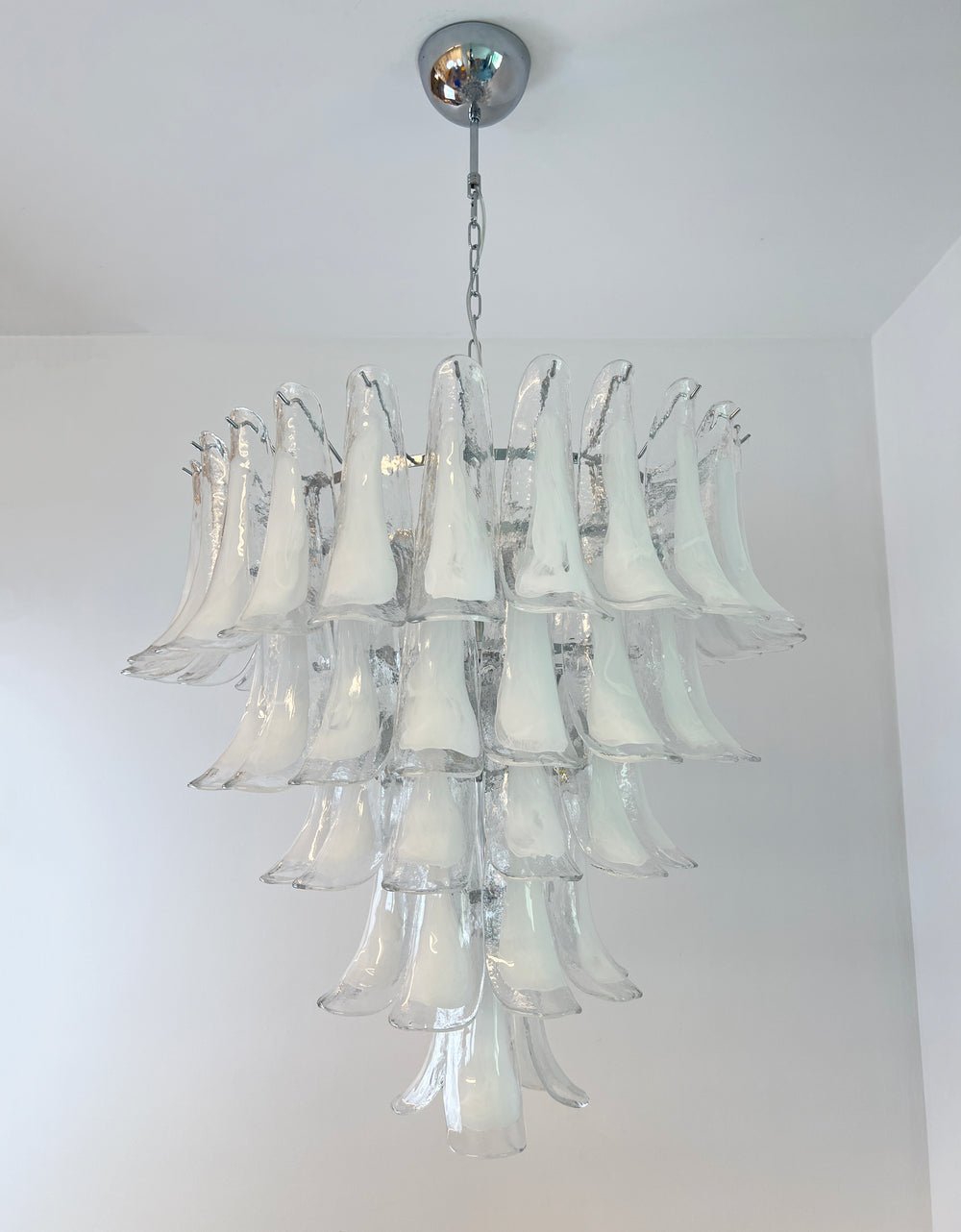 Varenisse Lustre Pétale en Verre Murano Transparent Vintage