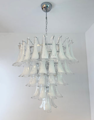 Aurora Lustre Pétale en Verre Murano Transparent Vintage