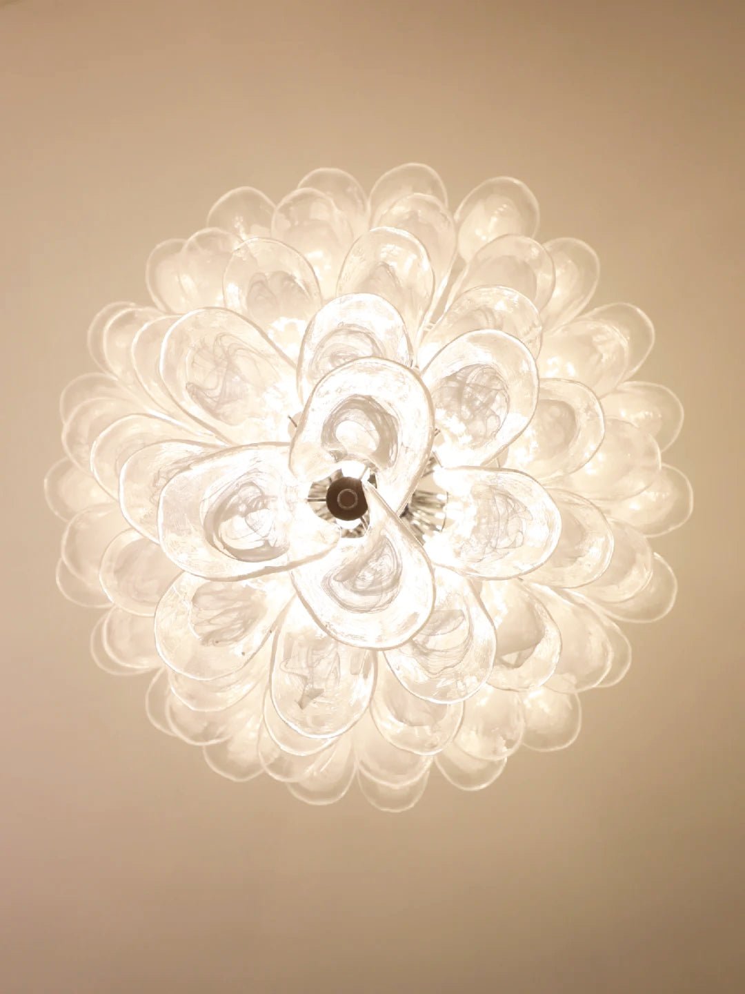 Varenisse Lustre Pétale en Verre Murano Transparent Vintage