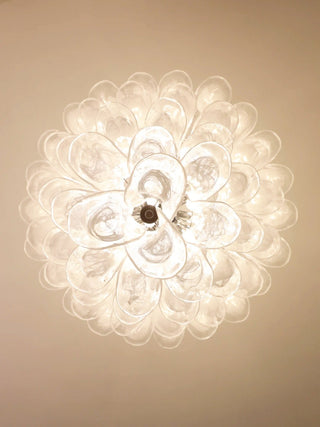 Aurora Lustre Pétale en Verre Murano Transparent Vintage