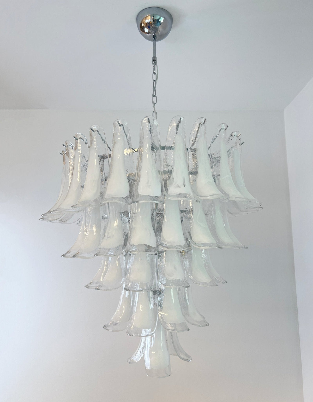 Varenisse Lustre Pétale en Verre Murano Transparent Vintage
