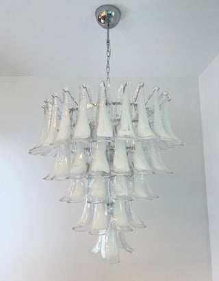 Aurora Lustre Pétale en Verre Murano Transparent Vintage