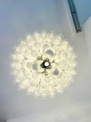 Aurora Lustre Pétale en Verre Murano Transparent Vintage