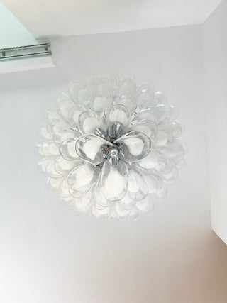Aurora Lustre Pétale en Verre Murano Transparent Vintage