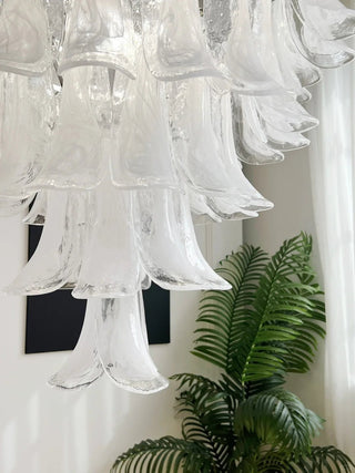 Aurora Lustre Pétale en Verre Murano Transparent Vintage