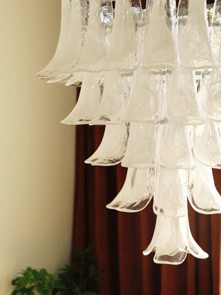Aurora Lustre Pétale en Verre Murano Transparent Vintage