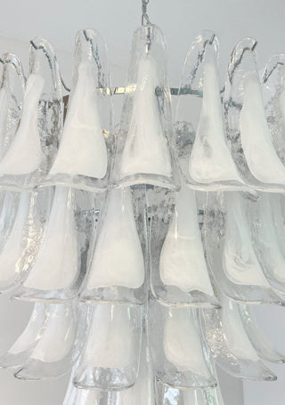 Aurora Lustre Pétale en Verre Murano Transparent Vintage