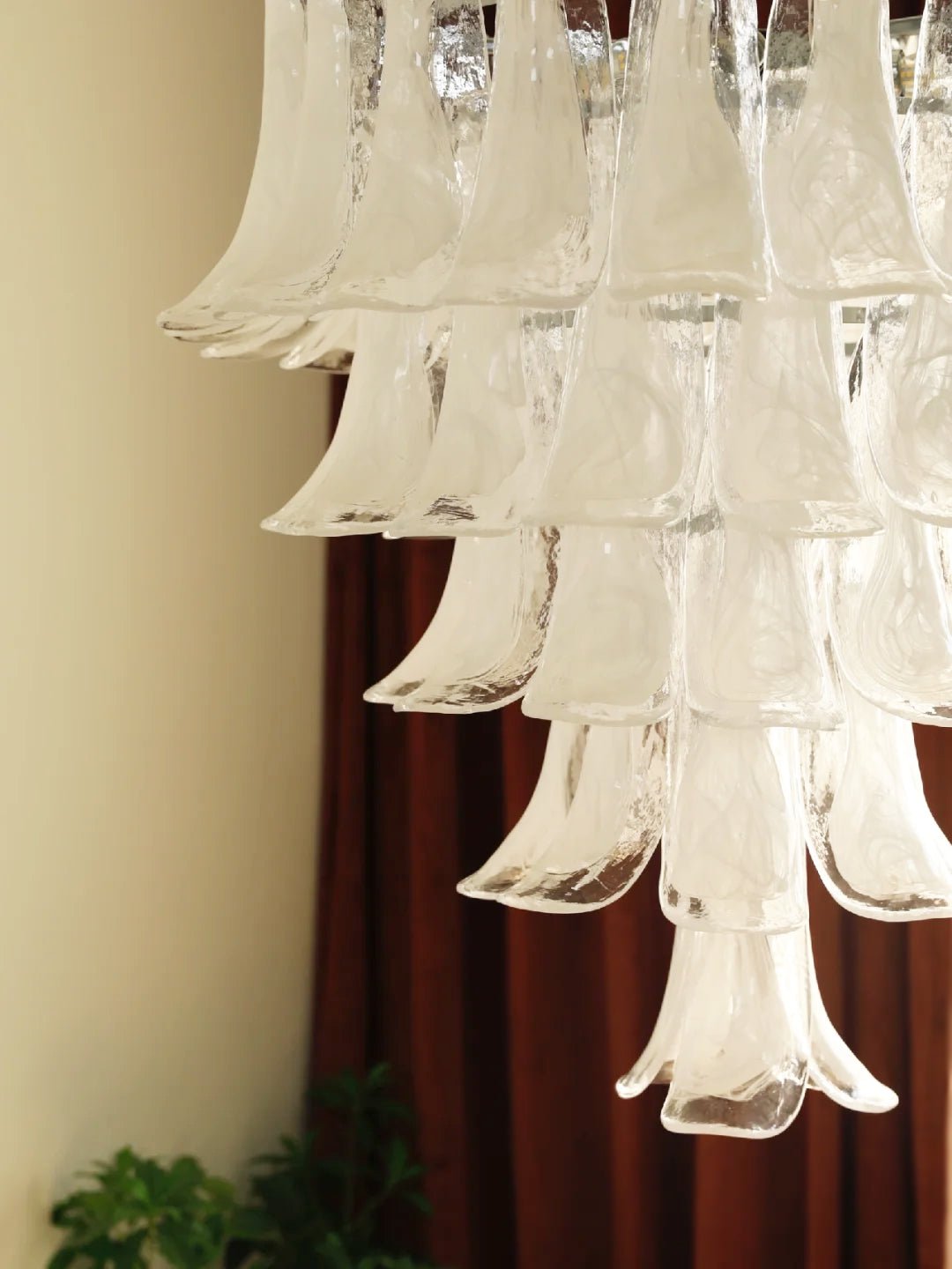 Varenisse Lustre Pétale en Verre Murano Transparent Vintage