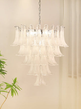Aurora Lustre Pétale en Verre Murano Transparent Vintage