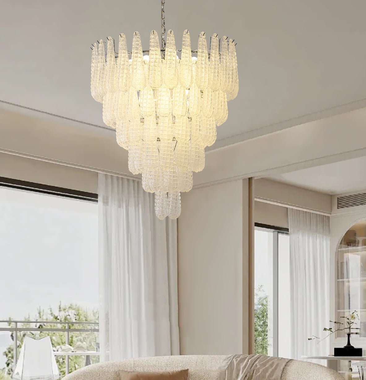 Heleira Lustre Pigne en Verre de Murano Texturé Luxe