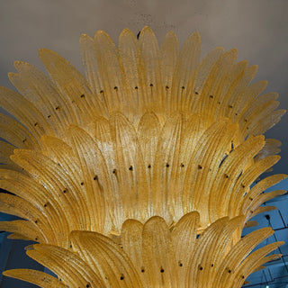 Glass Palmette Chandelier-Neutral Decor