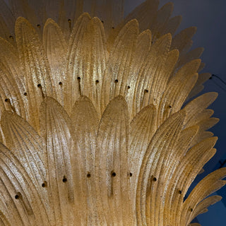 Glass Palmette Chandelier-Neutral Decor