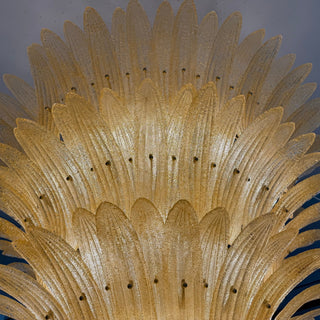 Glass Palmette Chandelier-Neutral Decor