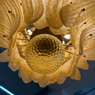 Glass Palmette Chandelier-Neutral Decor