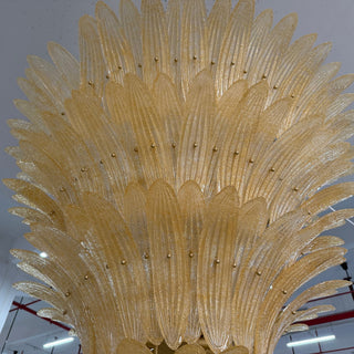 Glass Palmette Chandelier-Neutral Decor