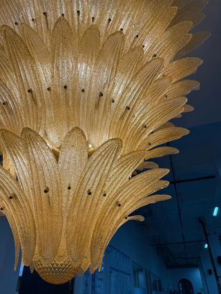 Glass Palmette Chandelier-Neutral Decor