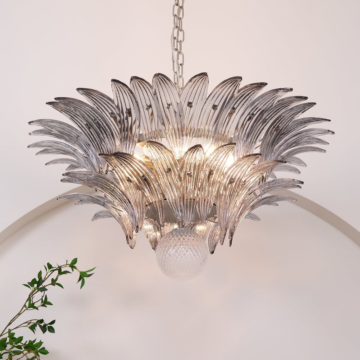 Velelle Le Lustre en Verre de Murano Clair