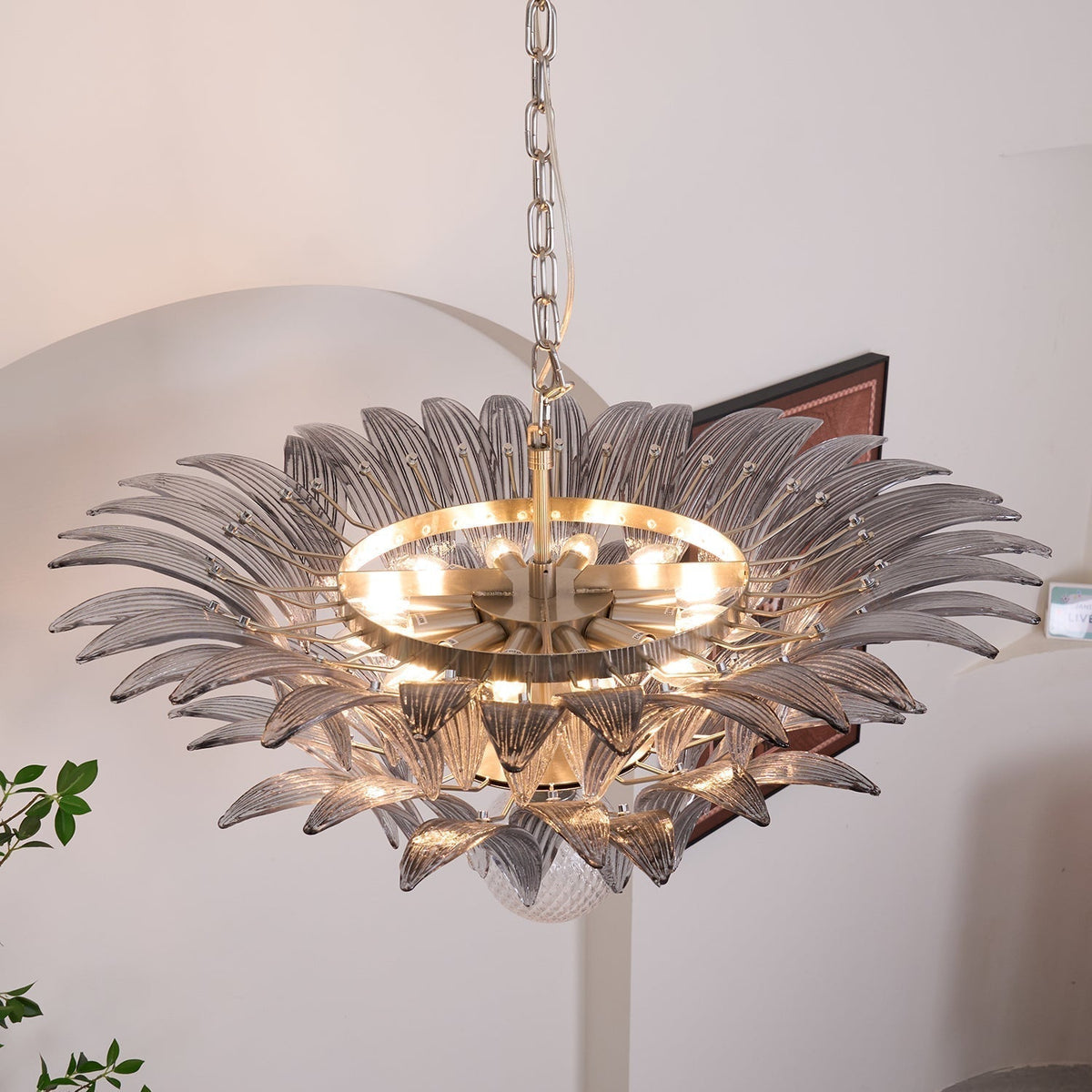 Velelle Le Lustre en Verre de Murano Clair