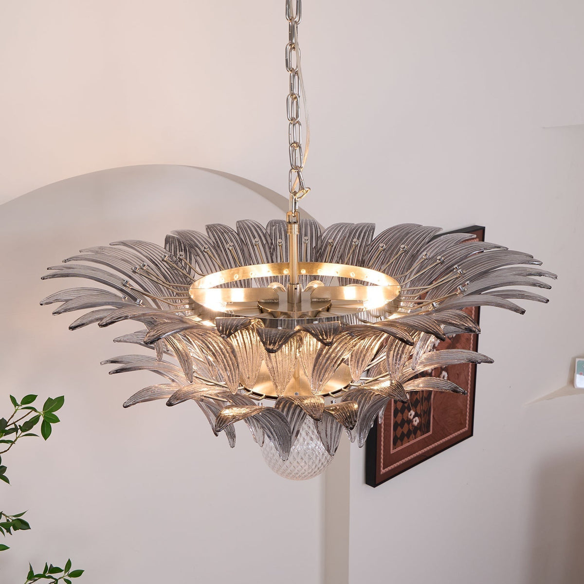 Velelle Le Lustre en Verre de Murano Clair