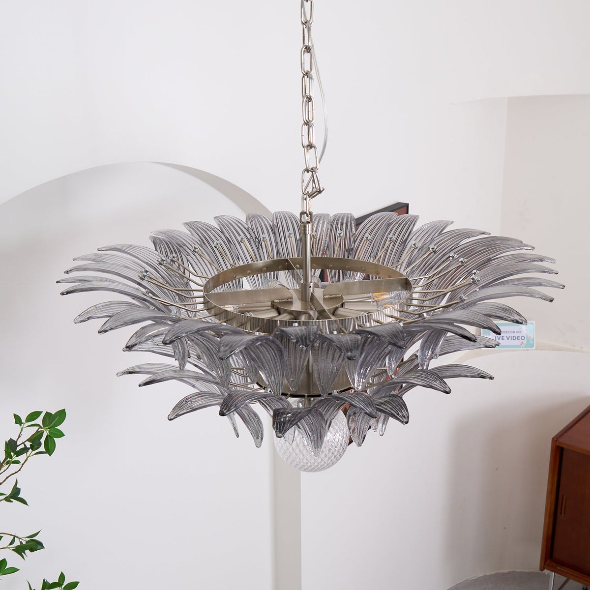 Velelle Le Lustre en Verre de Murano Clair