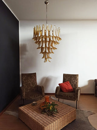 Alsorisra Lustre Postmoderne de Luxe en Verre Pétale