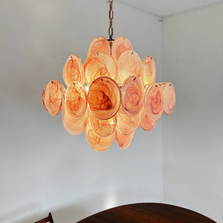 Aurora Lustre Rose à Disques Superposés Artisanal