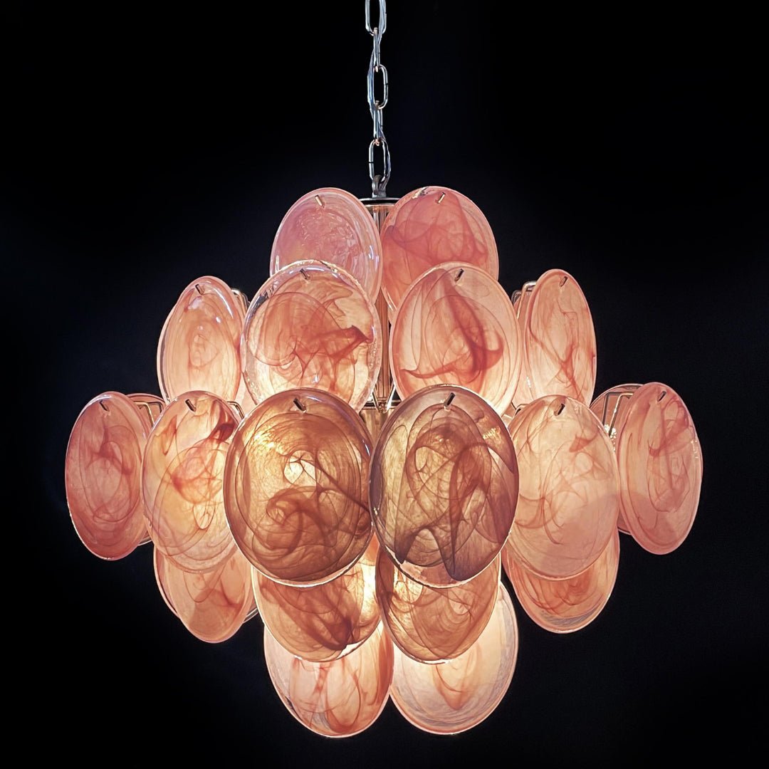 Casira Lustre Rose à Disques Superposés Artisanal