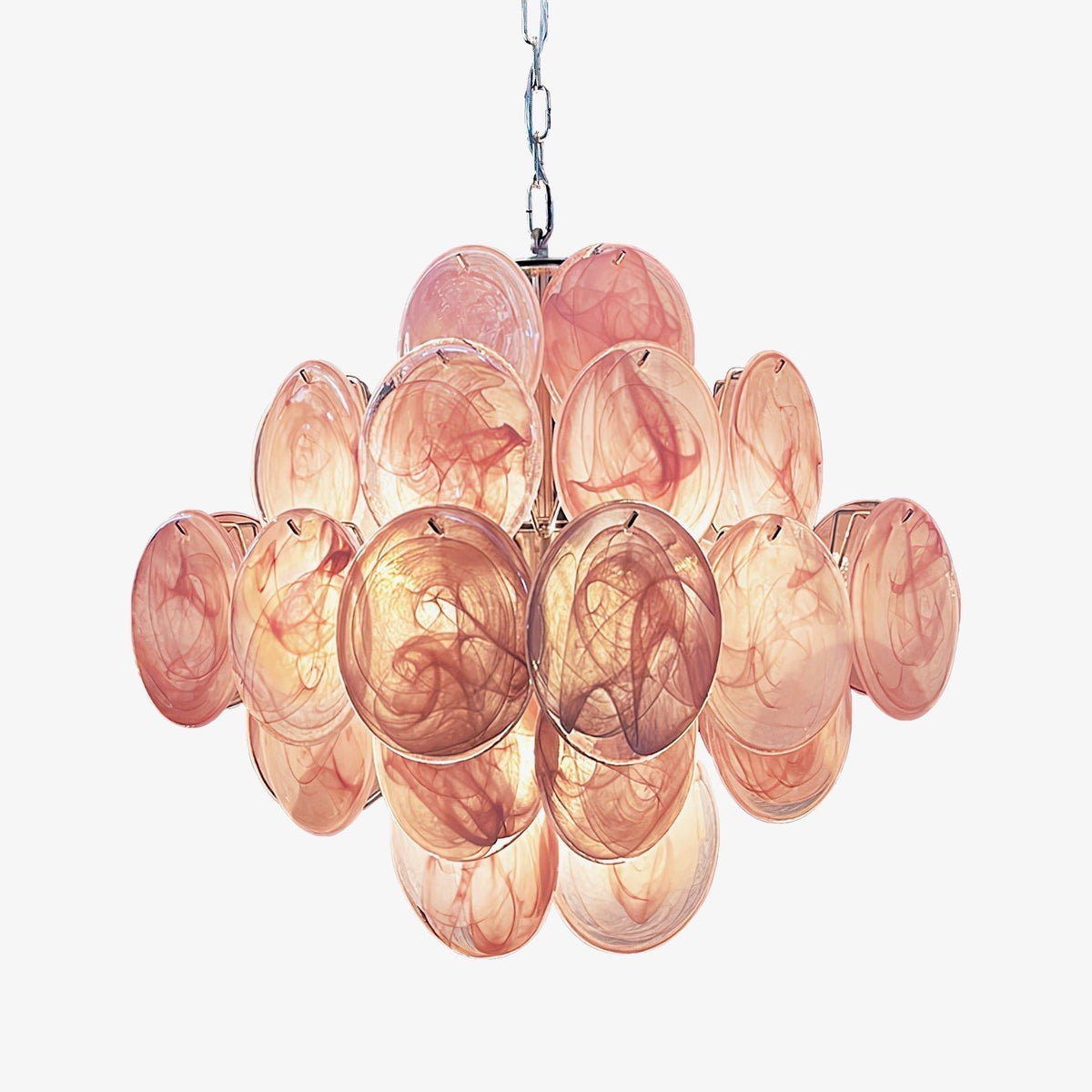 Casira Lustre Rose à Disques Superposés Artisanal