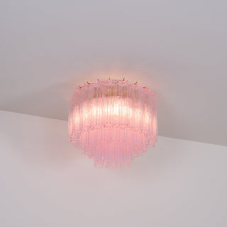 Aurora Lampe de Plafond en Verre Murano Rose Vintage