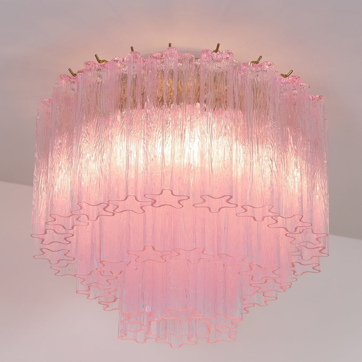 Wilana Lampe de Plafond en Verre Murano Rose Vintage