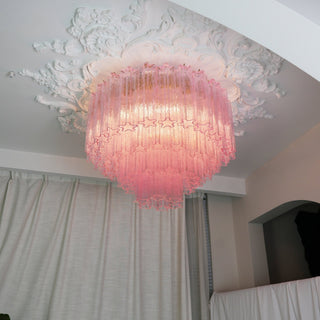 Aurora Lampe de Plafond en Verre Murano Rose Vintage