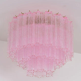 Aurora Lampe de Plafond en Verre Murano Rose Vintage