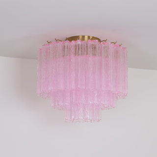 Aurora Lampe de Plafond en Verre Murano Rose Vintage
