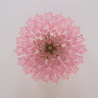 Aurora Lampe de Plafond en Verre Murano Rose Vintage